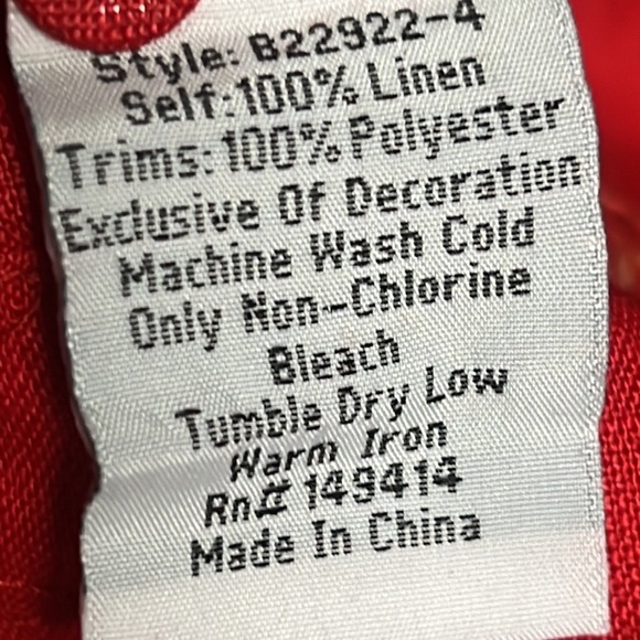 Johnny Was Size XS red color with multiple design - Picture 9 of 9